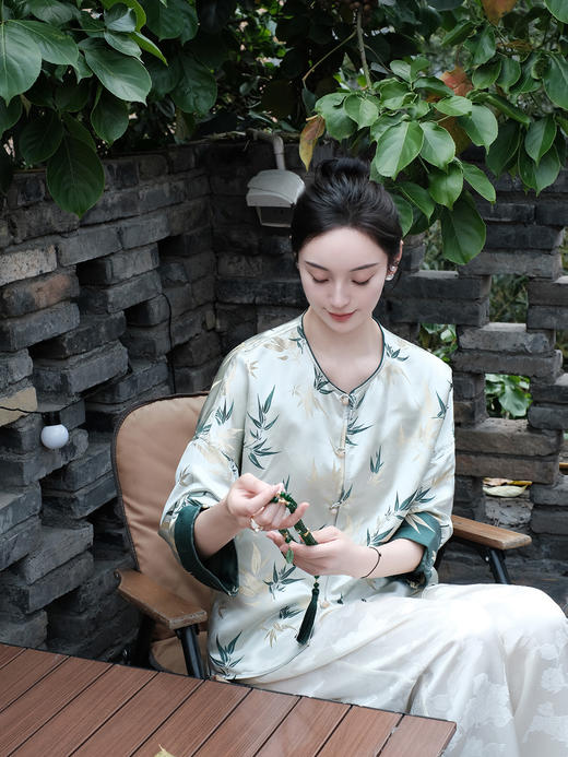 瑕疵|盛唐婧 |真丝宋锦竹之韵上衣[特价品](特殊商品不退不换) 商品图2