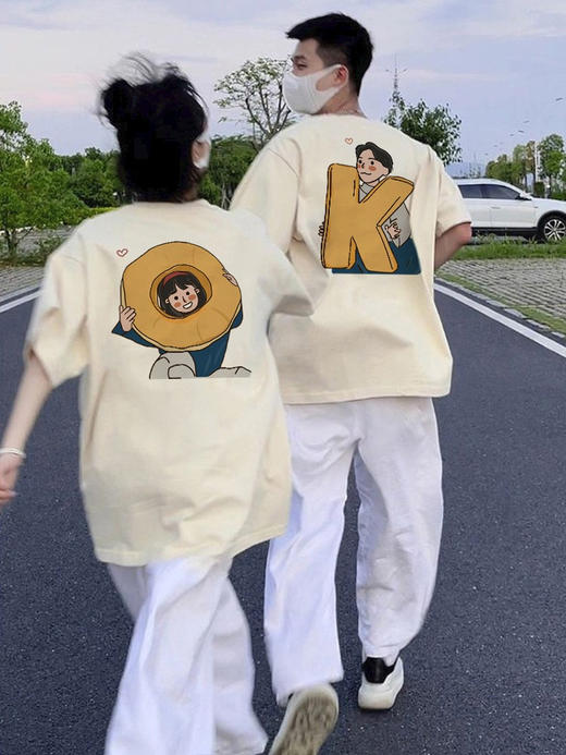 【大码情侣装】特别的ok短袖纯棉 夏季ins潮休闲T恤上衣 情人节 商品图0