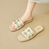 西遇外穿凉拖鞋女新款夏季水钻牛仔渔夫鞋平底露趾一字拖鞋V1947187 商品缩略图1