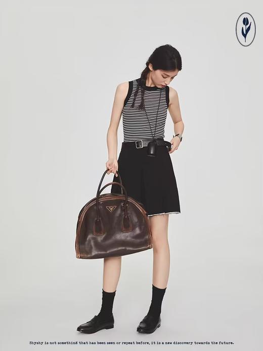 shyshystill/shy202305035/抗皱垂感毛边设计拼色短百褶裙 商品图4