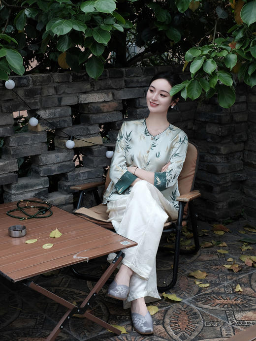 瑕疵|盛唐婧 |真丝宋锦竹之韵上衣[特价品](特殊商品不退不换) 商品图6