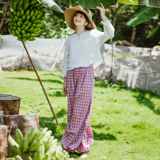 绽放旅行女装522朵/100%汉麻高端宽松文艺休闲百搭防晒衬衫 商品图1