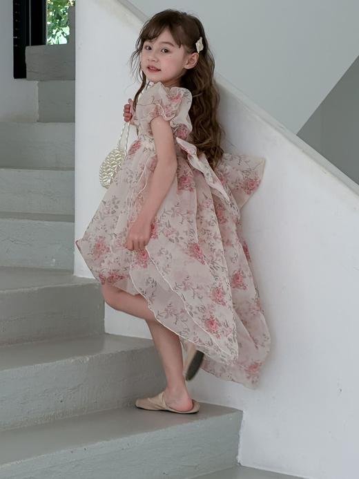 【YW】无忧购“童真童趣”韩系小清新碎花蝴蝶结宝宝公主裙拖尾连衣裙24886（截单后10天发货)25年清仓捡漏 商品图1