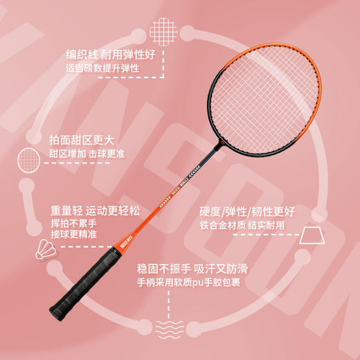 凯速羽毛球拍套装（赠送3只羽毛球+1个球拍包） 商品图2
