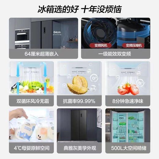 500升 双变频超薄冰箱 BCD-500WP5JA 商品图3