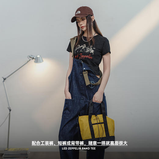 马登圆领印花短袖美式复古修身正肩T恤辣妹短款休闲百搭上衣夏女 商品图3