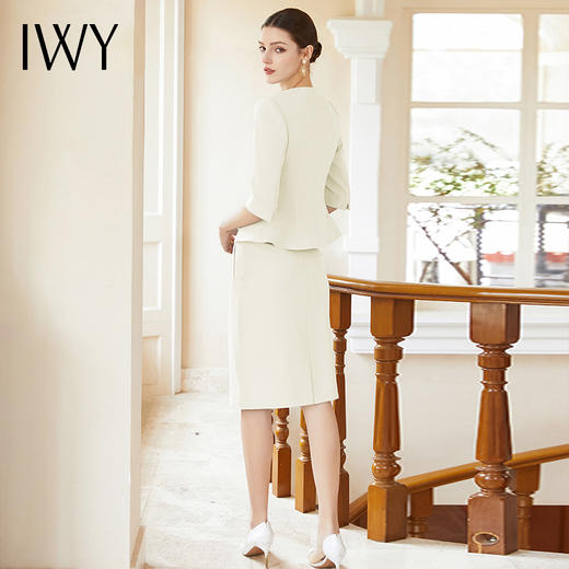 IWY/米色通勤职业装气质女神范西装套装高端公务员教师面试工作服CS1975-W 商品图3