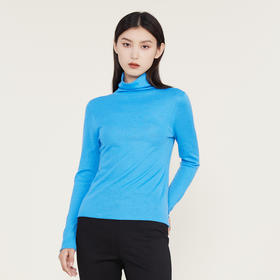 谜底2022冬款纯色打底衫复古百搭高领修身保暖针织衫女224MZ1904