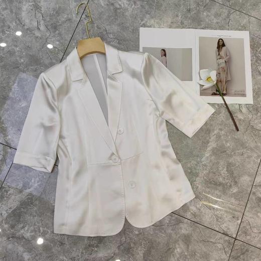 【盛夏篇】jin口三醋酸！时髦多色西装领短袖西装女MJ240052 商品图2