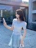 张心子【氛围感战神】仙气网纱拼接露肩上衣女夏季新款洋气小衫仙 U2405017 商品缩略图0