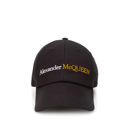 ALEXANDER MCQUEEN 亚历山大.麦昆 男士字母徽标刺绣棉质棒球帽 黑色 782062 4105Q 1080 商品图0