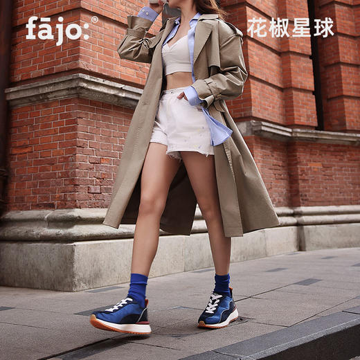 fajo花椒星球 冰淇淋丝绸鞋 夜空蓝 商品图3