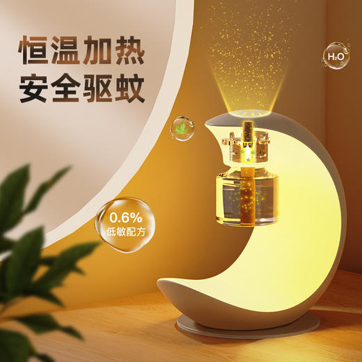 【买1送3】即是月亮小夜灯又是驱蚊灯！弦月驱蚊灯多功能二合一！给房间多一份优雅！蚊虫跑光光！-LC17XP06 商品图0