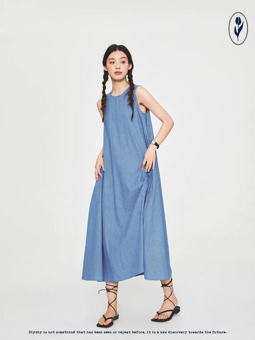 shyshystill/shy202305006/宽大全棉牛仔色背心裙 商品图2