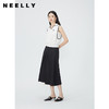 NEELLY纳俪商场同款气质复古赫本风百褶裙通勤高腰显瘦A字半身裙N24052E01177 商品缩略图1