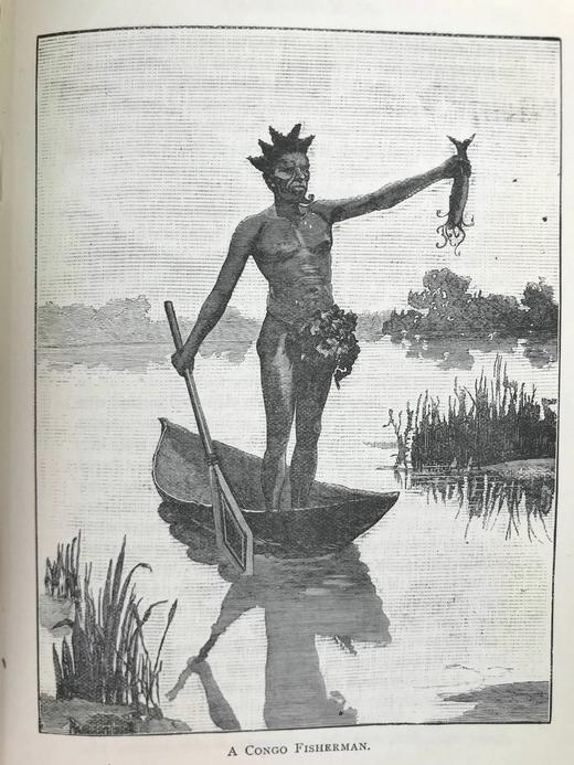 约19世纪后期 斯坦利与非洲 30幅插图 漆布精装32开 商品图10