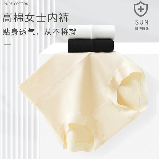 【超值2条装！胖MM专属】新疆长绒棉女士内裤女纯棉高腰收腹无痕透气抗菌大码胖mm 商品图2