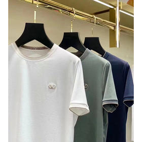 夏季短袖刺绣T恤男士圆领休闲运动品质透气上衣   YH-3309