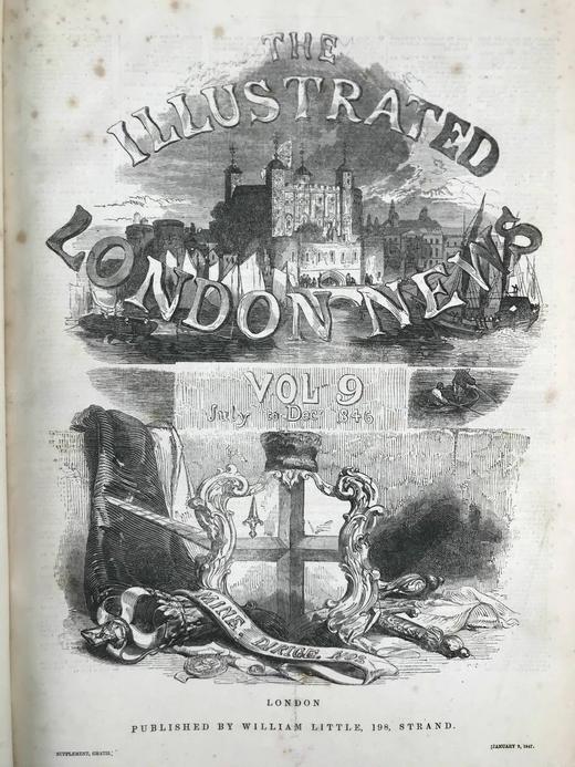 41.5*29.5cm！1846年7~12月 伦敦新闻画报 数百幅版画插图 漆布精装8开 商品图2