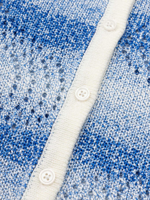 COCO ZONE"多瑙河"2024早春时尚设计感渐变条纹圆领长袖针织衫CC1A0552 商品图5