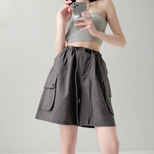 【时髦精酷爱，纯棉水洗工装短裤】好裤不挑人穿出高美酷，a字版型清凉舒适遮肉显瘦显高，夏季新款宽松直筒工装裤休闲辣妹阔腿运动五分中裤QQ 商品图7