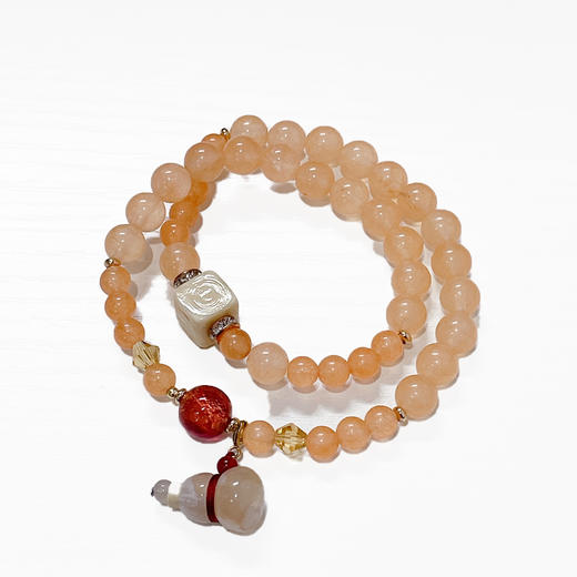 橘色玉髓天河石单圈/双圈扩香手链 温柔淡雅 温暖橘调 商品图4