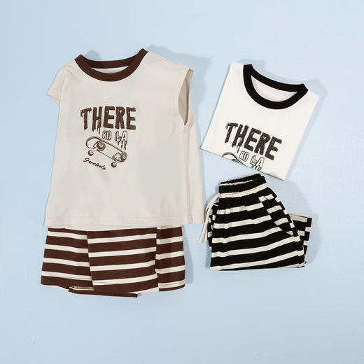 贝贝怡童装男童t恤短裤套装2024夏季新款背心半袖男宝宝凉感夏装 商品图1