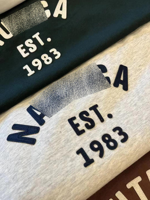 帆船 夏季新款 日系潮流贴布刺绣LOGO字母 纯棉宽松圆领短袖T恤 男女休闲 5色 NT-2692 商品图8