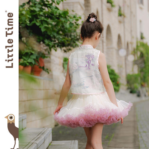 littletime女童中国风汉服套装tutu裙2024夏装女孩新中式两件套 商品图3