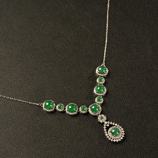 翡翠包银项链 商品图0