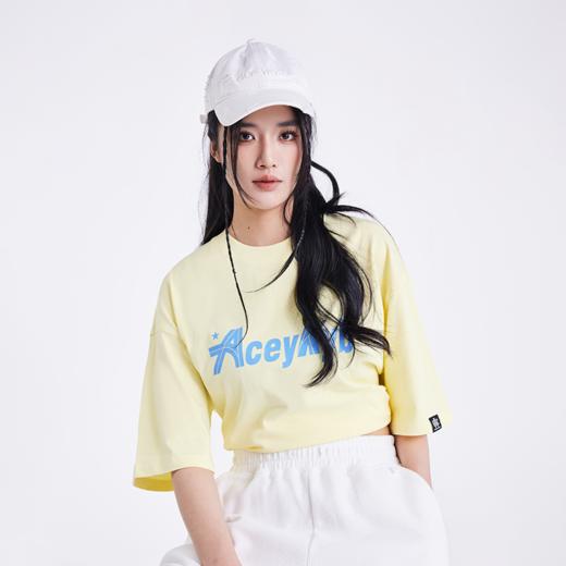 ACEYKYB黄子韬多巴胺简约字母短袖男女2025夏新款潮流百搭休闲T恤 商品图2