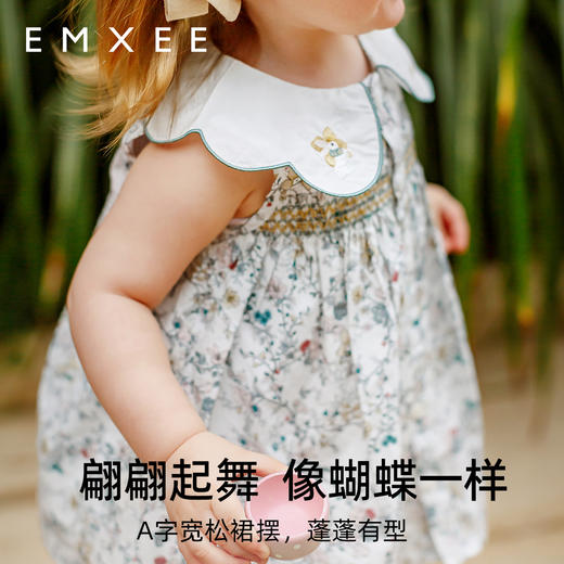 【宝宝服饰】嫚熙女童白蔷薇连衣裙无袖背心裙宝宝复古法式宽松夏季森系公主裙 商品图2