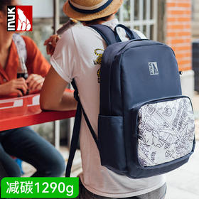 INUK新款百搭时尚潮流学生旅行大容量涂鸦书包双肩包电脑背包
