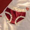 【3条装 裸感亲肤 爱不释手~】大红大紫本命年大红色内裤女加大码中腰透气无痕女士内裤结婚喜庆 商品缩略图7