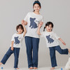 【A类品质，亲子款】夏季新款儿童亲子家纯棉居服套装长裤短分袖竞松撞色涂鸦亲子睡衣 商品缩略图3