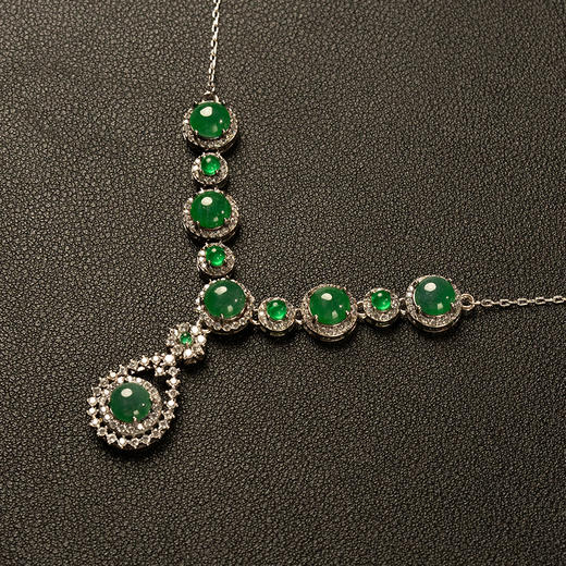 翡翠包银项链 商品图1