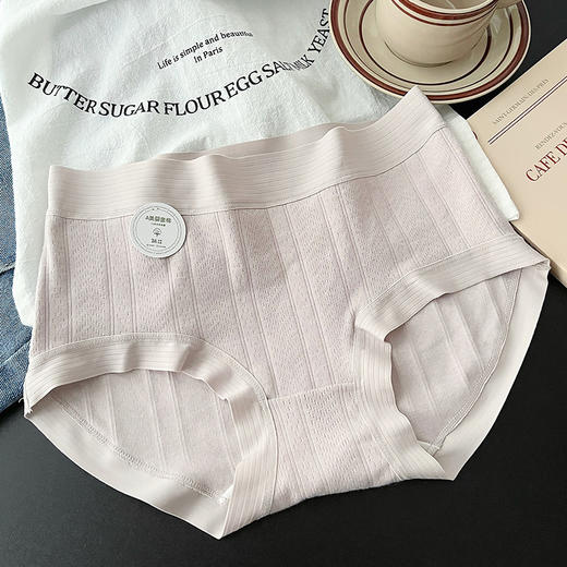 【3条装 A类婴儿棉 舒适感满满~】7A纯棉内裤女少女透气无痕抑菌全棉裆女士内裤大码中腰女三角内裤 商品图7