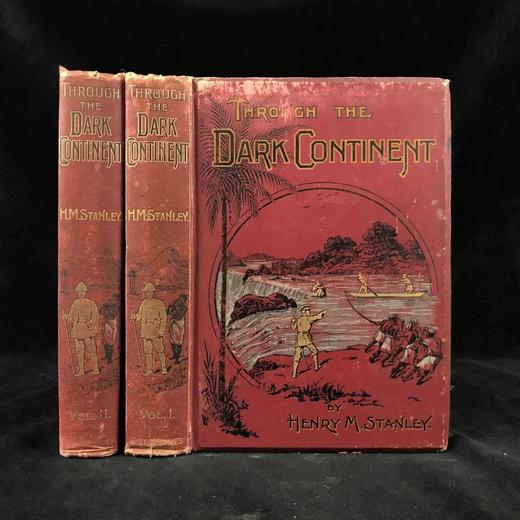 含藏书票！1899年 亨利·莫顿·斯坦利《穿越黑暗大陆》（全2卷） 百余幅插图 漆布精装16开 商品图0