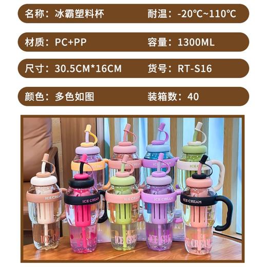夏天【大容量冰霸杯子】水杯男女新款 办公室学生便携耐高温塑料杯 夏日泡花茶让你爱上喝水 商品图3