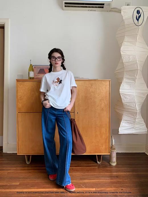 shyshystill/shy202305051/基础款宽松休闲棉质基础款印花短袖T恤 商品图2