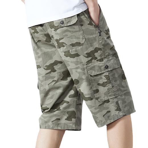 红览 纯棉100%男士过膝短裤七分迷彩短裤 商品图4