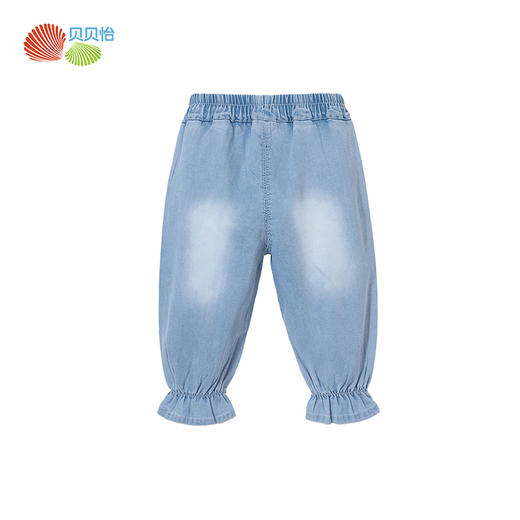 贝贝怡儿童2024新款夏季薄款女童装大童夏装长裤夏款休闲牛仔裤子 商品图5
