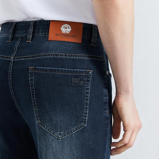 【含莱赛尔】柒牌男装牛仔裤男2024春夏新款休闲百搭水洗直筒长裤	126H72460 商品图2