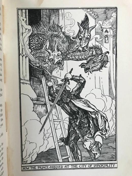 1927年 安德鲁·朗格《绯色童话书》 8幅彩色与大量黑白插图 漆布精装32开 商品图10