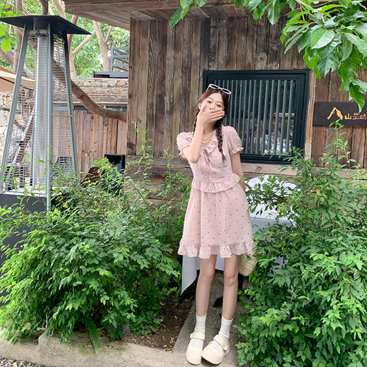 【169元任选2件】最后一波现货！【梦幻少女心】粉色波点短连衣裙 商品图1