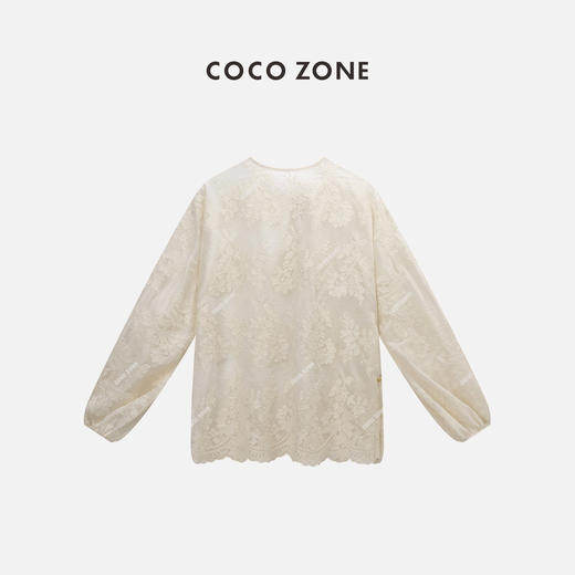 COCO ZONE2024新中式斜扣提花雪纺衬衫早春国风上衣CC1A0479 商品图1