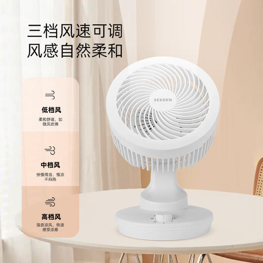 SEEDEN西点 空气循环扇家用台式电风扇桌面轻音小风扇台扇电风扇 KF-1820 商品图1