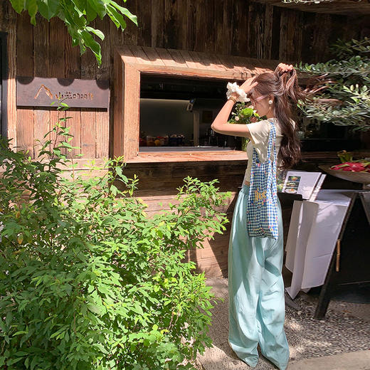 <曾小咸推荐>【俏皮少女】浅黄色短袖T恤+裤子 商品图4