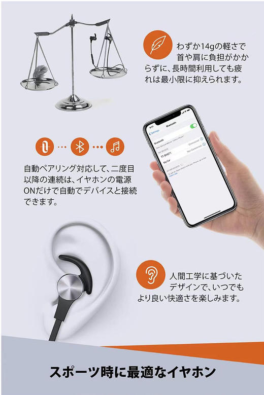 走老美！TaoTronics挂脖蓝牙运动防水耳机 商品图4