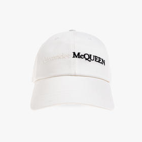 ALEXANDER MCQUEEN 亚历山大.麦昆 男士字母徽标刺绣棉质棒球帽 白色 782062 4105Q 9060